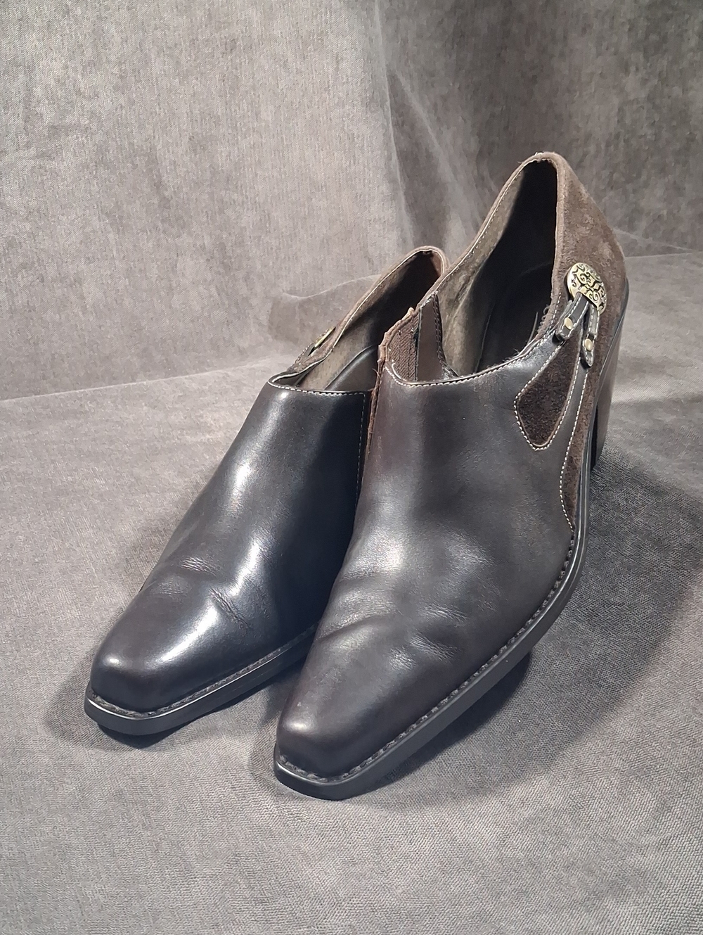 Vintage Coldwater Creek Brown Leather Suede Western Boot Style Shoes VG- US 8.5